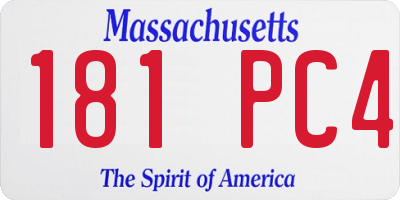 MA license plate 181PC4