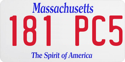 MA license plate 181PC5