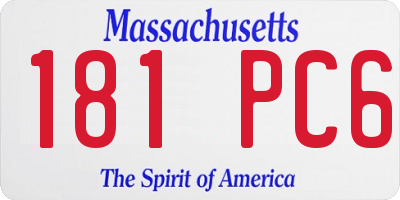 MA license plate 181PC6