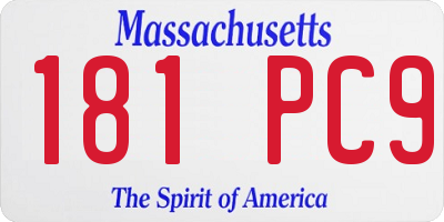 MA license plate 181PC9