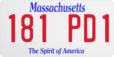 MA license plate 181PD1