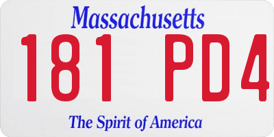 MA license plate 181PD4