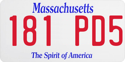 MA license plate 181PD5