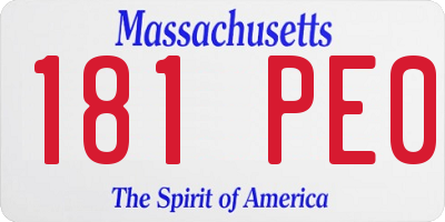 MA license plate 181PE0