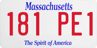 MA license plate 181PE1