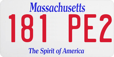 MA license plate 181PE2
