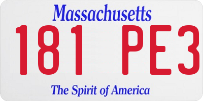MA license plate 181PE3