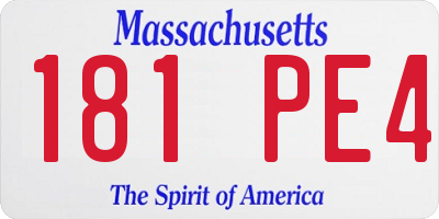 MA license plate 181PE4