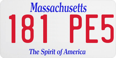 MA license plate 181PE5