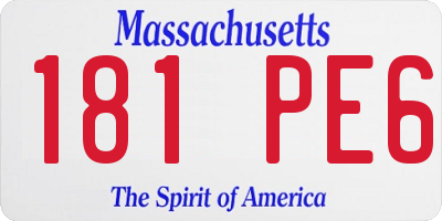 MA license plate 181PE6