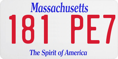 MA license plate 181PE7