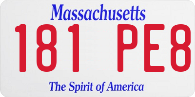 MA license plate 181PE8