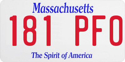 MA license plate 181PF0