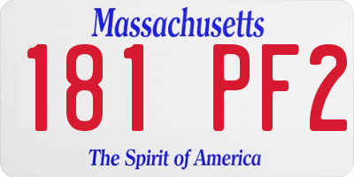 MA license plate 181PF2