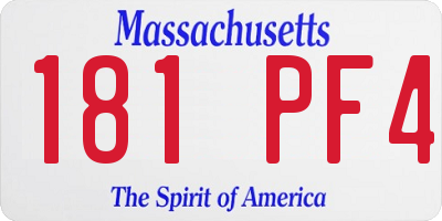 MA license plate 181PF4