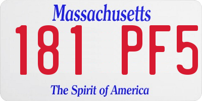 MA license plate 181PF5