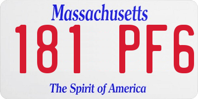 MA license plate 181PF6