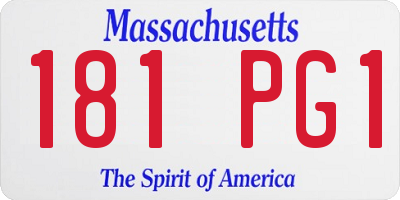 MA license plate 181PG1