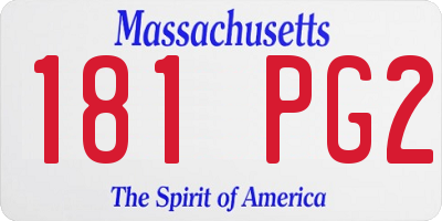 MA license plate 181PG2