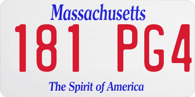 MA license plate 181PG4
