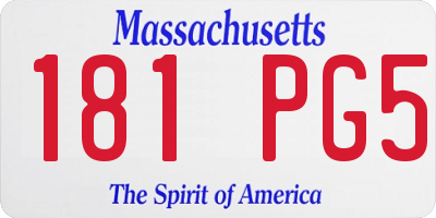 MA license plate 181PG5