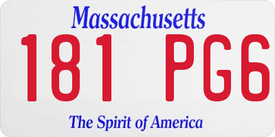 MA license plate 181PG6