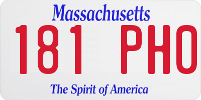 MA license plate 181PH0