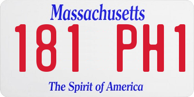 MA license plate 181PH1