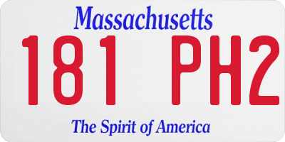 MA license plate 181PH2