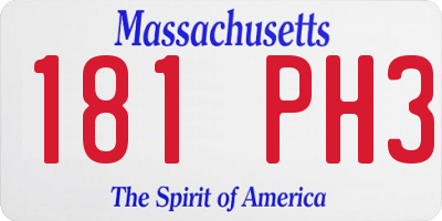 MA license plate 181PH3