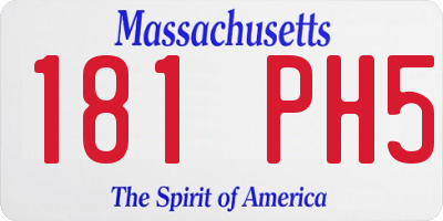 MA license plate 181PH5