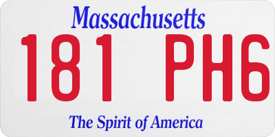 MA license plate 181PH6