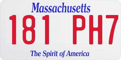 MA license plate 181PH7