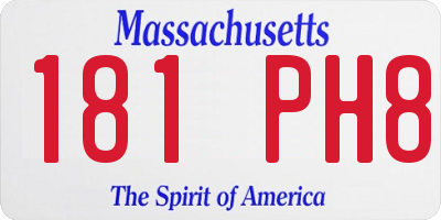 MA license plate 181PH8
