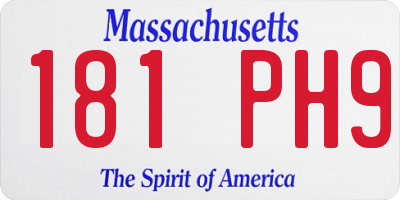 MA license plate 181PH9