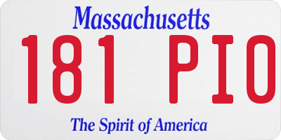 MA license plate 181PI0