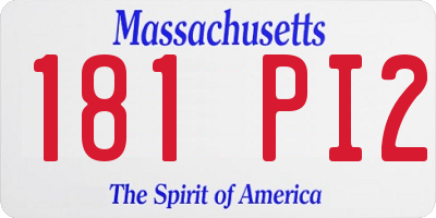 MA license plate 181PI2