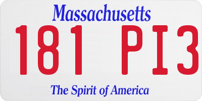 MA license plate 181PI3