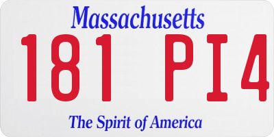 MA license plate 181PI4