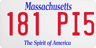 MA license plate 181PI5