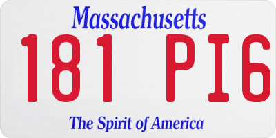 MA license plate 181PI6