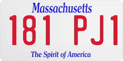 MA license plate 181PJ1
