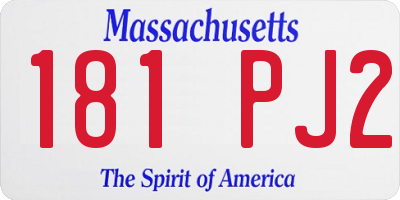 MA license plate 181PJ2