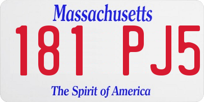 MA license plate 181PJ5