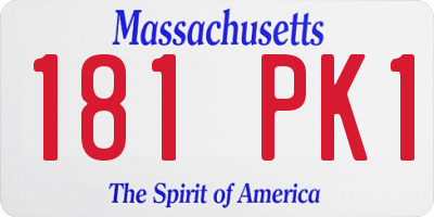 MA license plate 181PK1