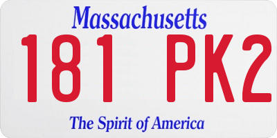 MA license plate 181PK2