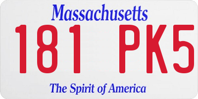 MA license plate 181PK5