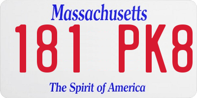 MA license plate 181PK8