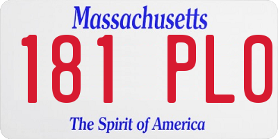 MA license plate 181PL0