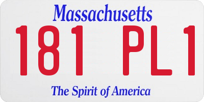 MA license plate 181PL1